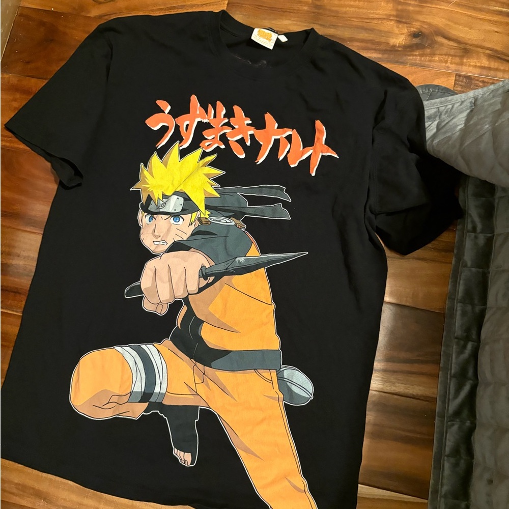 Alcott‎ Black T-Shirt with Naruto Graphic 0137